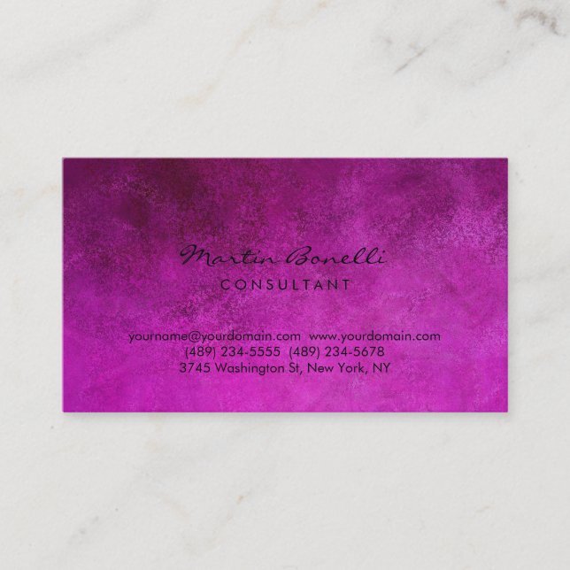 Pink Colour Minimalist Modern Professional  Business Card (Front)