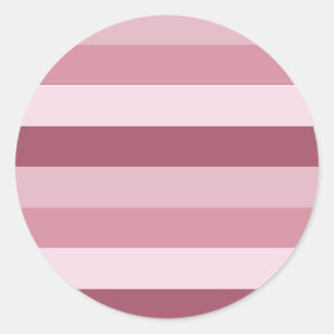 Pink Colour Tones Stripes Design  Classic Round Sticker