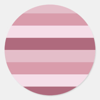 Pink Colour Tones Stripes Design Classic Round Sticker