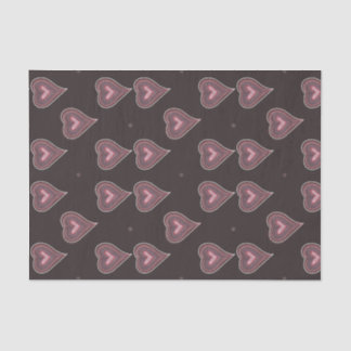 Pink Colourful Delicate Hearts Dark Tissue Paper