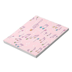 Pink colourful music note pattern musician musical
