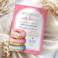 Pink Colourful Pink Doughnuts Sprinkled with Love