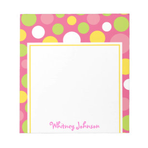Pink Colourful Polka Dot Notepad