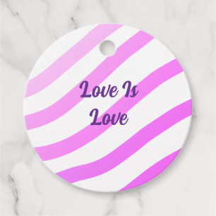 Pink colourful stripes pastel love is love pride favour tags
