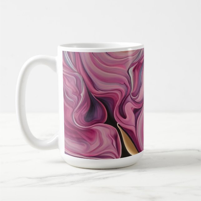 Pink Colourful Swirls Mug (Left)