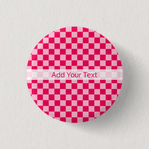 Pink Combination Classic Chequerboard by STaylor 3 Cm Round Badge