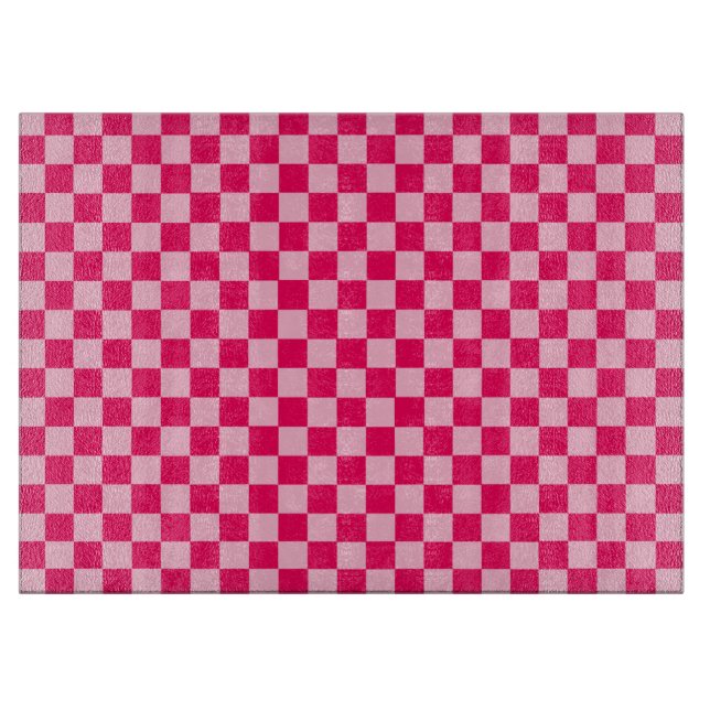 Pink Combination Classic Chequerboard by STaylor Cutting Board (Front)