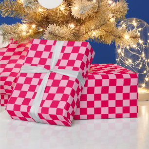 Pink Combination Classic Chequerboard by STaylor Wrapping Paper