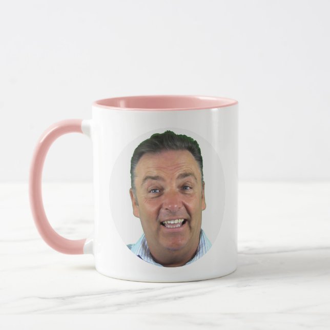 PINK Combo Photo Mug - Round Frame Custom Mug (Left)