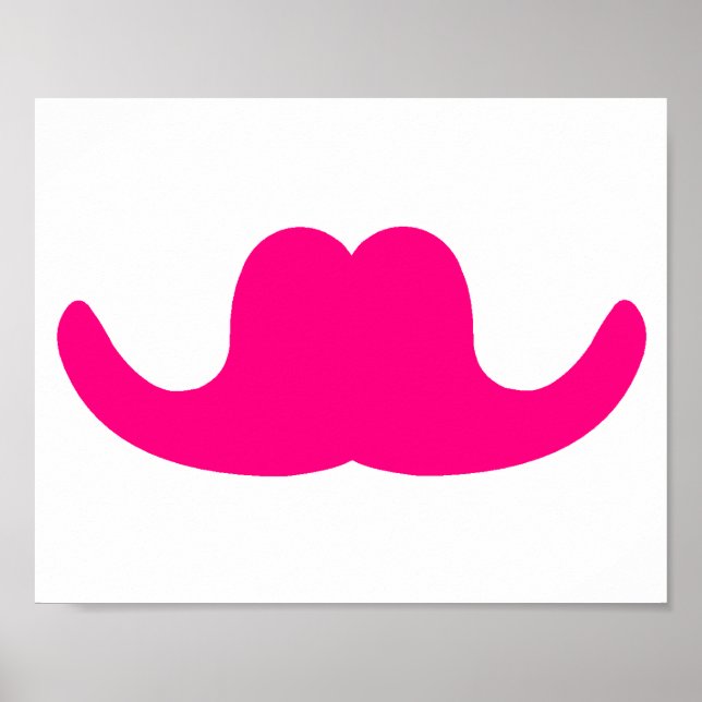 Pink Comedian Moustache Poster (Front)