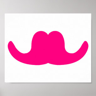 Pink Comedian Moustache Poster