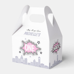 Pink Comics Book Supergirl Gable Favour Box