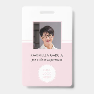Pink Company QR Code Photo ID Badge