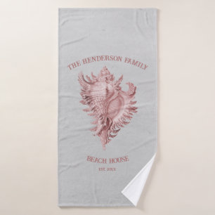 Pink Conch Shell Bath Towel Set