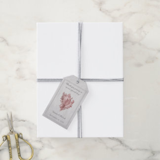 Pink Conch Shell Wedding Gift Tags