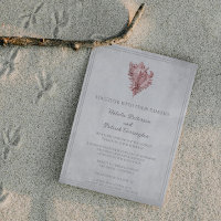 Pink Conch Shell Wedding Invitation