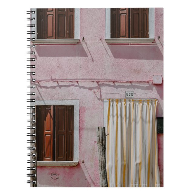 PINK CONCRETE HOUSE WITH THREE WINDOWS AND ONE DOO NOTEBOOK (Front)