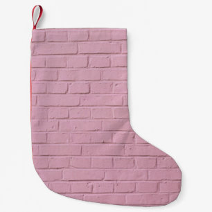 Pink concrete wall small christmas stocking