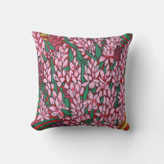 Pink Cone Ginger Alpinia Tropical Flowers Floral Cushion