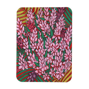 Pink Cone Ginger Alpinia Tropical Flowers Floral Magnet