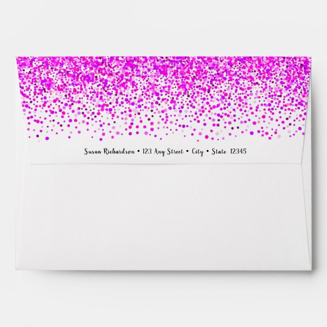 Pink confetti 50 fabulous birthday return addresss envelope (Back (Top Flap))