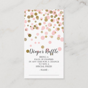 Pink Confetti Baby Shower Diaper Raffle Ticket Enclosure Card