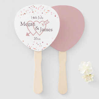 Pink Confetti Circles Hand Fan