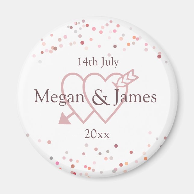 Pink Confetti Circles Magnet (Front)