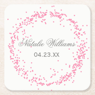 Pink Confetti - Custom Coaster
