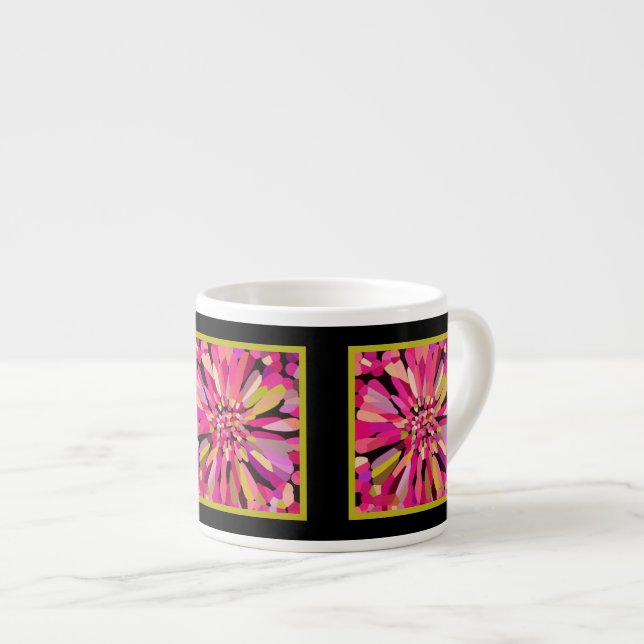 Pink Confetti Flower Espresso Cup (Front Right)