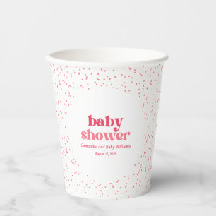 Pink Confetti Hearts Baby Shower Paper cup