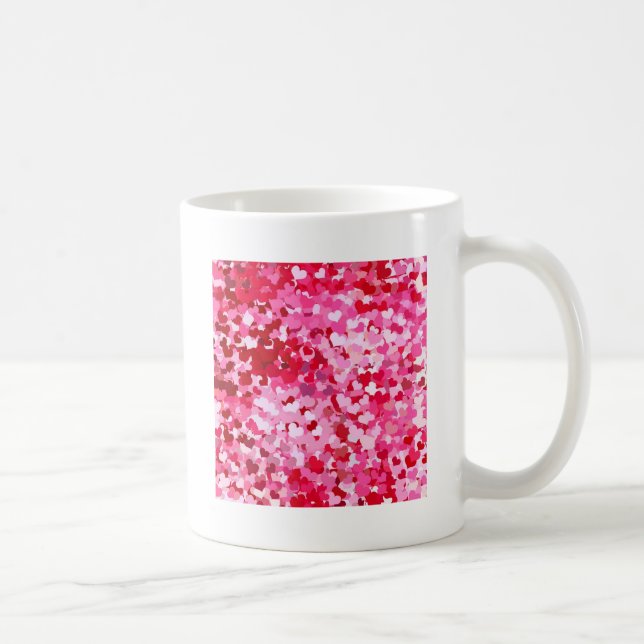Pink Confetti Hearts Coffee Mug (Right)