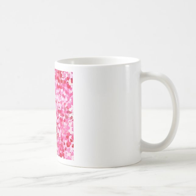 Pink Confetti Hearts Coffee Mug (Right)