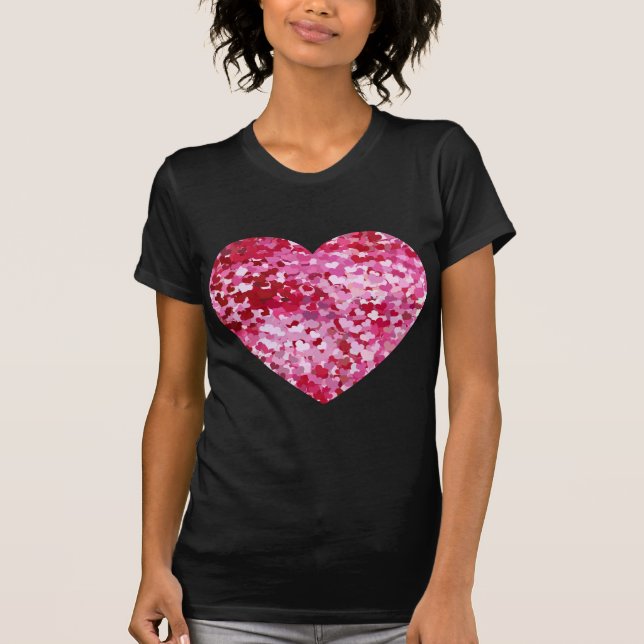 Pink Confetti Hearts T-Shirt (Front)
