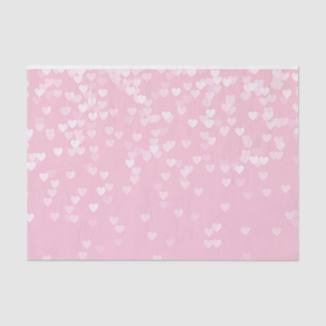 Pink Confetti Hearts Tissue Paper (Front)