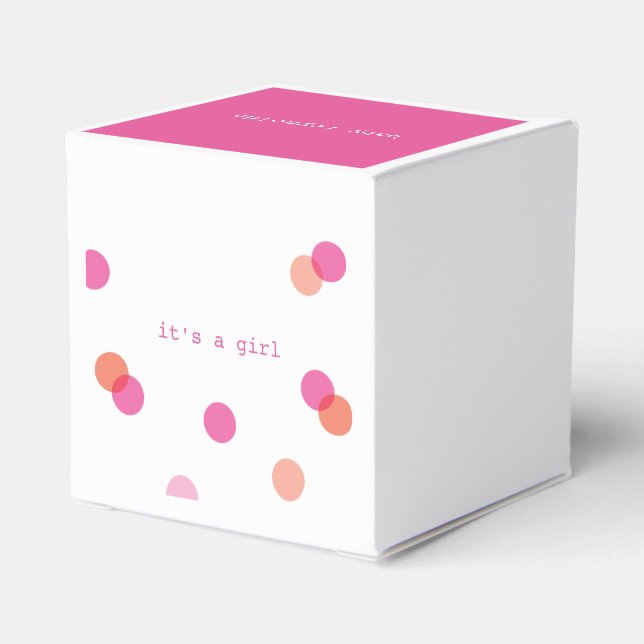 Pink confetti | It's a girl favour boxes (Back Side)