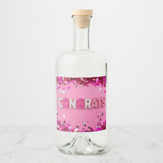 Pink  "Congrats"  Food Label