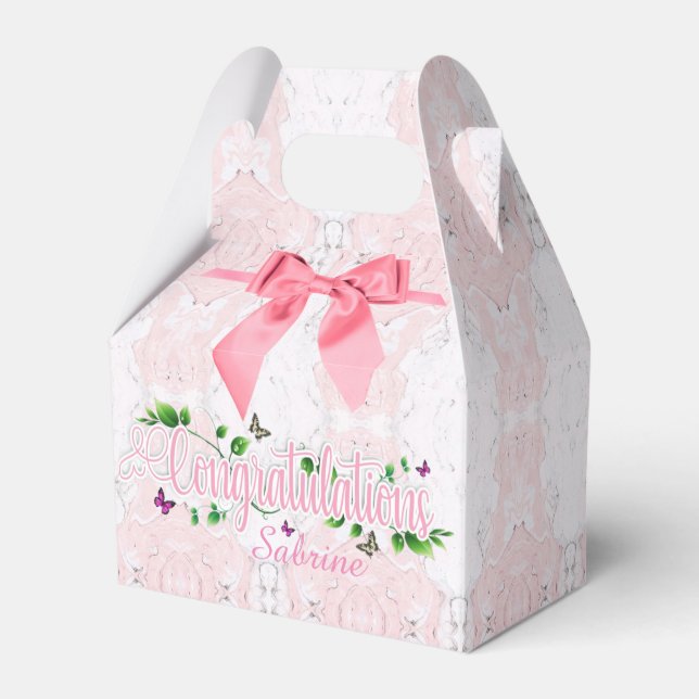 Pink Congratulations for all occasions FAVOR BOX (Front Side)