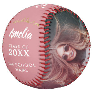 Pink Congratulations Grad Graduation 2 Photo Softball