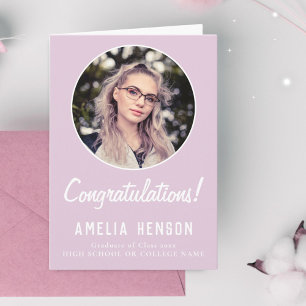 Pink Congratulations Graduate Photo Graduation Card