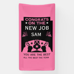 Pink Congratulations On The New Job Banner