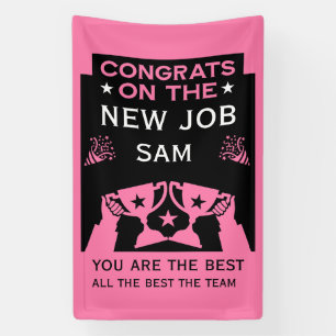 Pink Congratulations On The New Job Banner