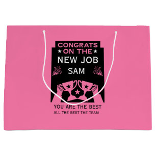 Pink Congratulations On The New Job Large Gift Bag
