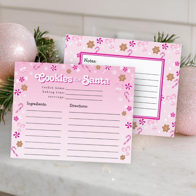 Pink Cookies For Santa Candy Cane Recipe Card (Creator Uploaded)
