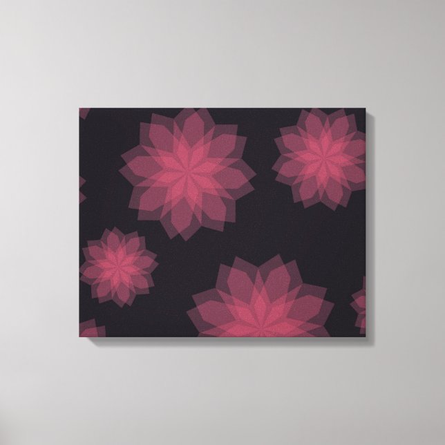Pink, cool, trendy, modern flower abstraction canvas print (Front)