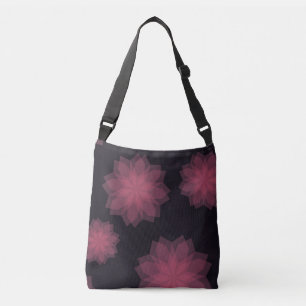 Pink, cool, trendy, modern flower abstraction crossbody bag