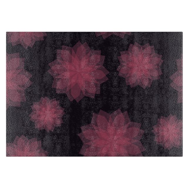 Pink, cool, trendy, modern flower abstraction cutting board (Front)