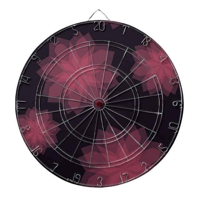 Pink, cool, trendy, modern flower abstraction dartboard (Front)