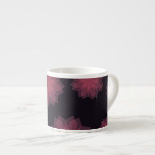 Pink, cool, trendy, modern flower abstraction espresso cup