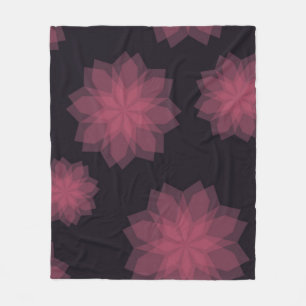 Pink, cool, trendy, modern flower abstraction fleece blanket